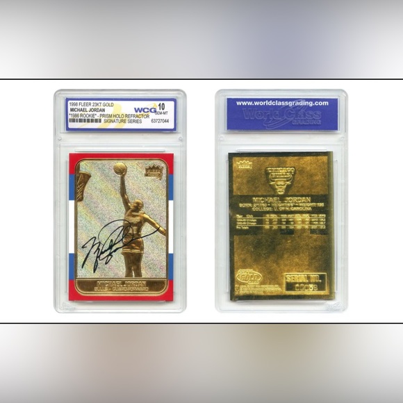 MICHAEL JORDAN 1998 FLEER 23K Gold Card PRIZM HOLO Rookie Design - GEM MINT 10 - Picture 1 of 1